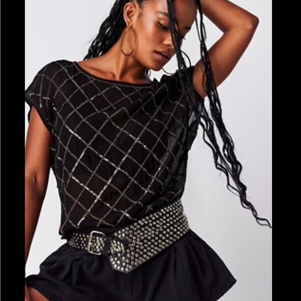 Free People beaded top